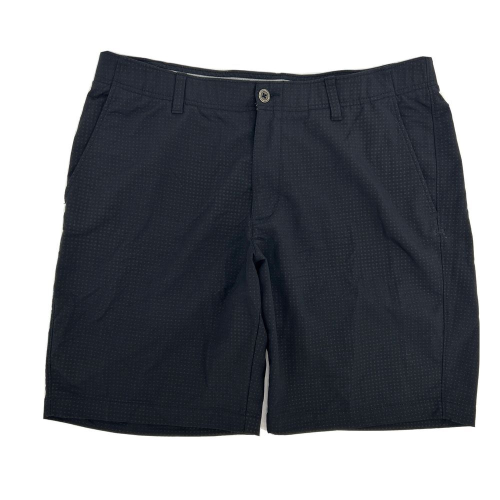 Under Armour Match Play Shorts Mens Size 38 Black Printed Dots‎ Golf HeatGear
